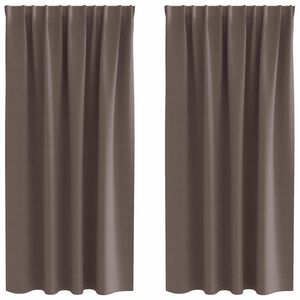 vidaXL Fekete F&uuml;gg&ouml;ny Gyűrűkkel 2 pcs S&ouml;t&eacute;t Barna 175 x 140 cm