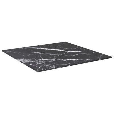 vidaXL fekete edzett üveg asztallap márványdizájnnal 50 x 50 cm 6 mm