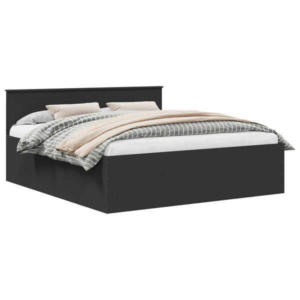 vidaXL &Aacute;gykeret fejt&aacute;ml&aacute;val Fekete 200 x 200 cm Faanyag