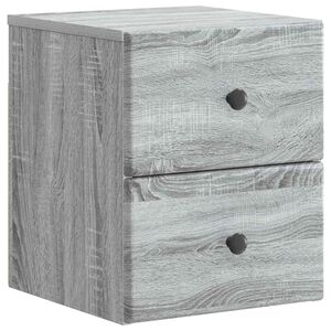 vidaXL Fali &eacute;jjeli szekr&eacute;ny Sz&uuml;rke Sonoma 34,5 x 33 x 40 cm Szerelt Fa