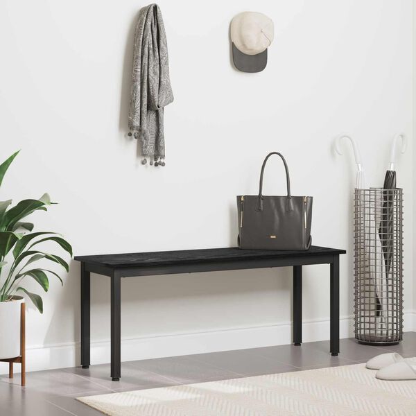 vidaXL pad Fekete t&ouml;lgy 110 x 35 x 45 cm Faanyag