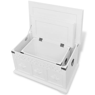 vidaXL két darabos fehér tárolóláda készlet