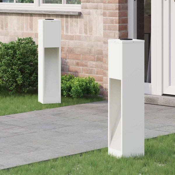 vidaXL Napelemes LED &Uacute;tjelző L&aacute;mpa 2 pcs Feh&eacute;r Hidegen hengerelt ac&eacute;l