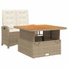 vidaXL 2 r&eacute;szes b&eacute;zs polyrattan kerti &eacute;tkezőgarnit&uacute;ra p&aacute;rn&aacute;kkal