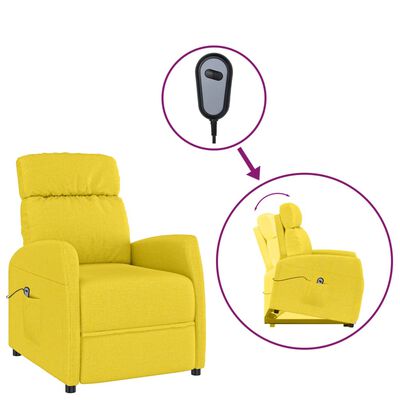 vidaXL világossárga szövet felállást segítő fotel