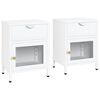 vidaXL 2 db feh&eacute;r ac&eacute;l &eacute;s &uuml;veg &eacute;jjeliszekr&eacute;ny 40 x 30 x 54,5 cm
