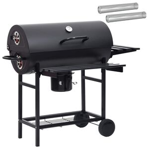 vidaXL Hord&oacute;s grill kerekekkel &eacute;s polcokkal 3 db 115 x 85 x 95 cm F&eacute;m