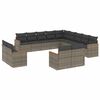 vidaXL 13 r&eacute;szes sz&uuml;rke polyrattan kerti &uuml;lőgarnit&uacute;ra p&aacute;rn&aacute;kkal