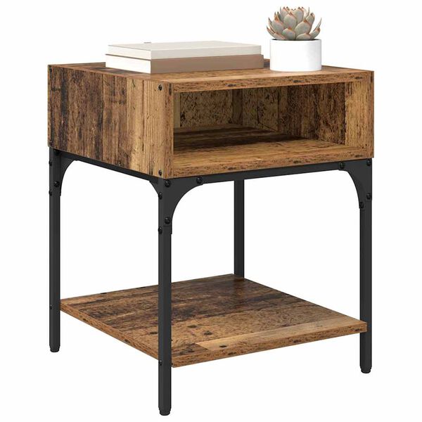 vidaXL &Eacute;jjeli asztal &Ouml;reg fa 40 x 40 x 50 cm Faanyag