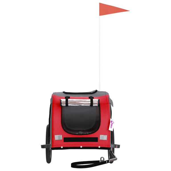 vidaXL piros-sz&uuml;rke oxford sz&ouml;vet &eacute;s vas kis&aacute;llatsz&aacute;ll&iacute;t&oacute; ut&aacute;nfut&oacute;