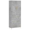 vidaXL betonsz&uuml;rke szerelt fa magasszekr&eacute;ny 69,5 x 34 x 180 cm