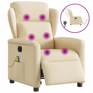 vidaXL kr&eacute;msz&iacute;nű sz&ouml;vet d&ouml;nthető elektromos massz&aacute;zsfotel