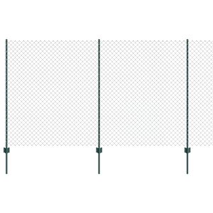 vidaXL L&aacute;nccelpes ker&iacute;t&eacute;s oszloppal 10 x 1,4 m PVC-bevonatos ac&eacute;l Z&ouml;ld