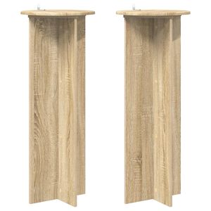 vidaXL N&ouml;v&eacute;ny&aacute;llv&aacute;ny 2 db Sonoma T&ouml;lgy &Oslash;40 x 100 cm Szerelt Fa