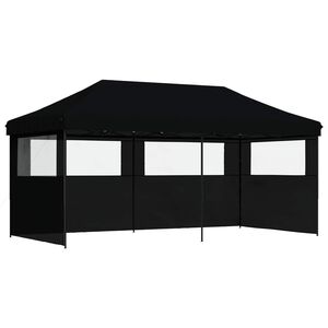 vidaXL Partys&aacute;tor 292 x 580 x 315 cm Fekete Oxford Sz&ouml;vet