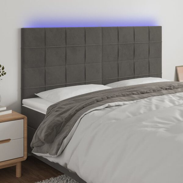vidaXL s&ouml;t&eacute;tsz&uuml;rke b&aacute;rsony LED-es fejt&aacute;mla 180x5x118/128 cm