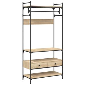 vidaXL sonoma t&ouml;lgy szerelt fa ruh&aacute;sszekr&eacute;ny fi&oacute;kokkal 89x39x184,5 cm