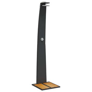 vidaXL fekete polyrattan &eacute;s ak&aacute;cfa k&uuml;lt&eacute;ri zuhanyz&oacute; 55 x 60 x 224 cm