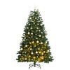 vidaXL csukl&oacute;p&aacute;ntos műkar&aacute;csonyfa 300 LED-del &eacute;s g&ouml;mb&ouml;kkel 210 cm