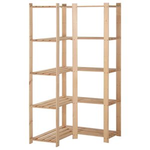 vidaXL 5 szintes t&ouml;m&ouml;r fenyőfa sarok-t&aacute;rol&oacute;&aacute;llv&aacute;ny 82,5x82,5x170 cm