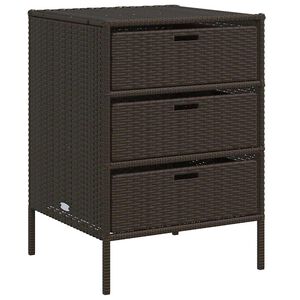 vidaXL barna polyrattan kerti t&aacute;rol&oacute;szekr&eacute;ny 55 x 59 x 80 cm