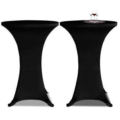vidaXL 4 db fekete sztreccs asztalterítő bárasztalhoz Ø70 cm