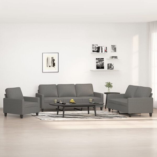 vidaXL 3 r&eacute;szes s&ouml;t&eacute;tsz&uuml;rke sz&ouml;vet &uuml;lőgarnit&uacute;ra p&aacute;rn&aacute;kkal