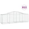 vidaXL 13 db íves horganyzott vas gabion kosár 200x50x60/80 cm