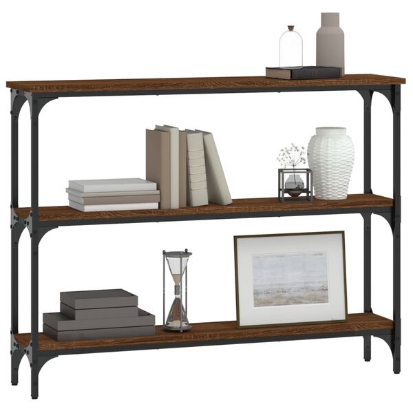 vidaXL barna tölgyszínű szerelt fa tálalóasztal 100x22,5x75 cm