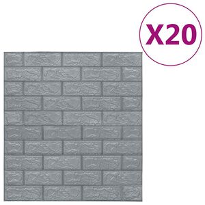 vidaXL 20 db antracitsz&uuml;rke &ouml;ntapad&oacute;s 3D t&eacute;gla hat&aacute;s&uacute; falmatrica