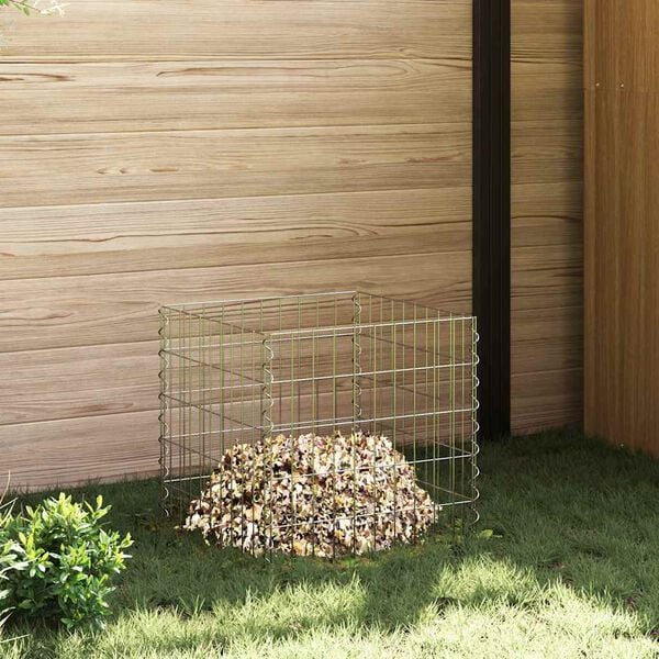 vidaXL Komposztáló Szürke Acél