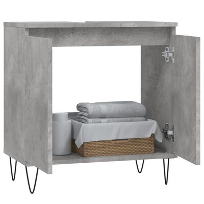 vidaXL betonszürke szerelt fa fürdőszobaszekrény 58x33x60 cm