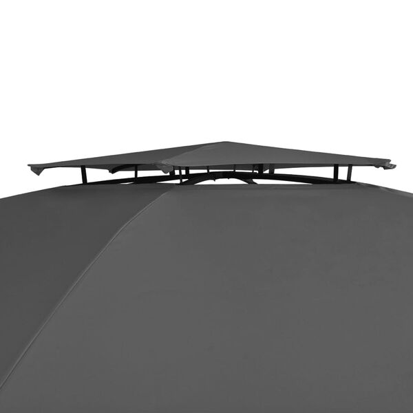 vidaXL hatszögű kerti pavilon függönnyel 360 x 265 cm