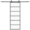 vidaXL fekete ESG &uuml;veg tol&oacute;ajt&oacute; f&eacute;mszerelv&eacute;ny-szettel 76x205 cm