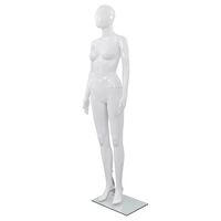 vidaXL fényes fehér, egész alakos női próbababa üvegtalppal 175 cm