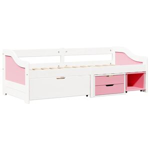 vidaXL Napoz&oacute;&aacute;gy 3 fi&oacute;kkal matrac n&eacute;lk&uuml;l IRUN Feh&eacute;r&R&oacute;zsasz&iacute;n 90x200cm