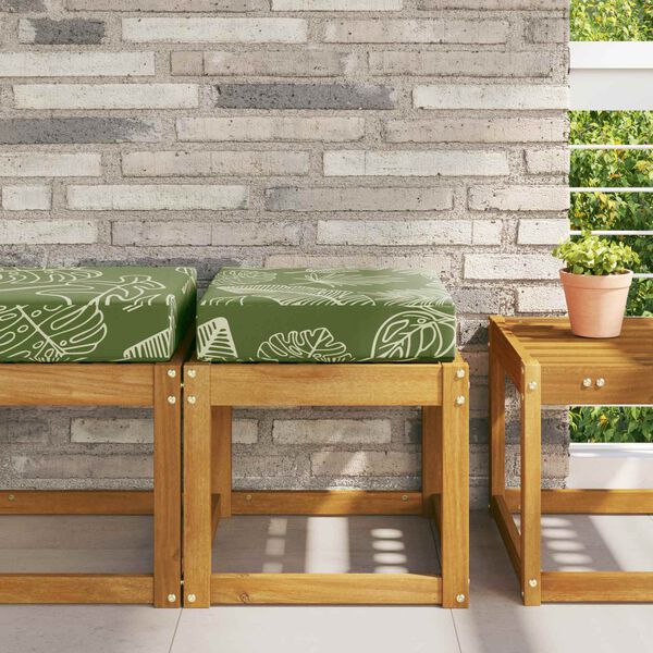 vidaXL K&uuml;lt&eacute;ri &uuml;lőp&aacute;rna Z&ouml;ld levelek 40 x 40 x 8 cm 100% poli&eacute;szter