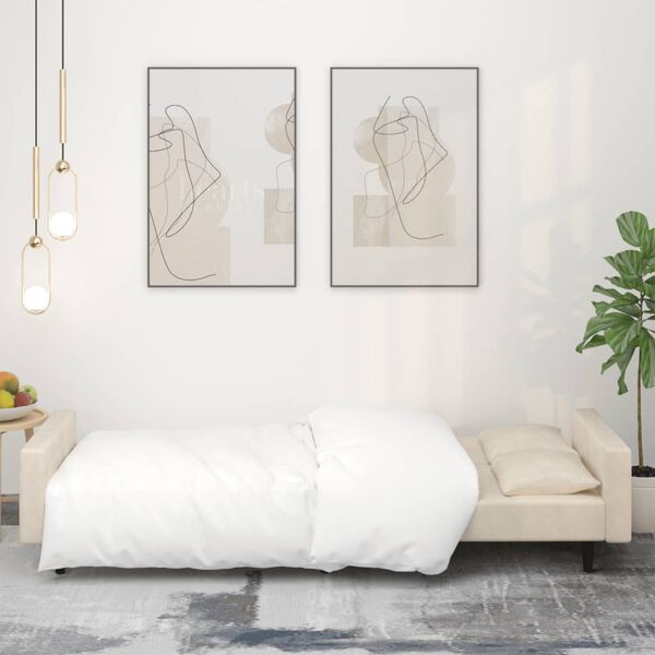 vidaXL k&eacute;tszem&eacute;lyes kr&eacute;msz&iacute;nű b&aacute;rsony kanap&eacute;&aacute;gy k&eacute;t p&aacute;rn&aacute;val