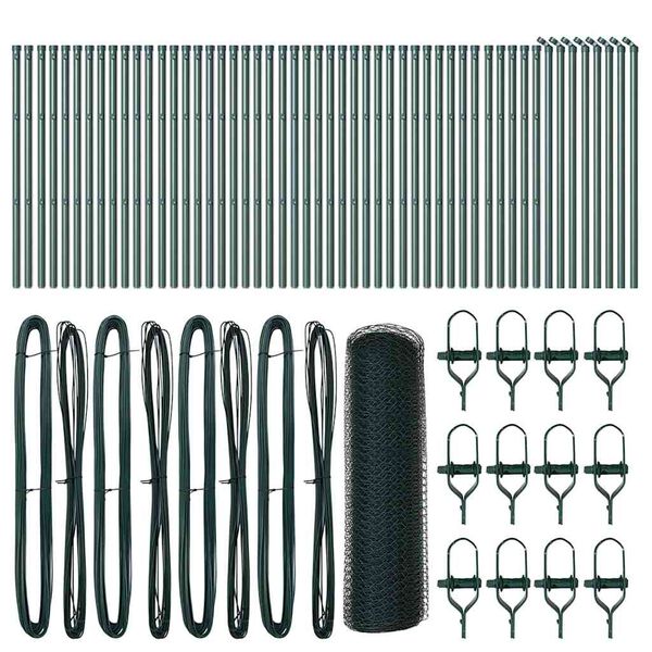 vidaXL Ker&iacute;t&eacute;soszlop Z&ouml;ld 100 x 0,6 m (13 mm h&aacute;l&oacute;) Ac&eacute;l &eacute;s PVC