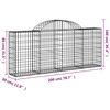 vidaXL 13 db íves horganyzott vas gabion kosár 200x30x80/100 cm