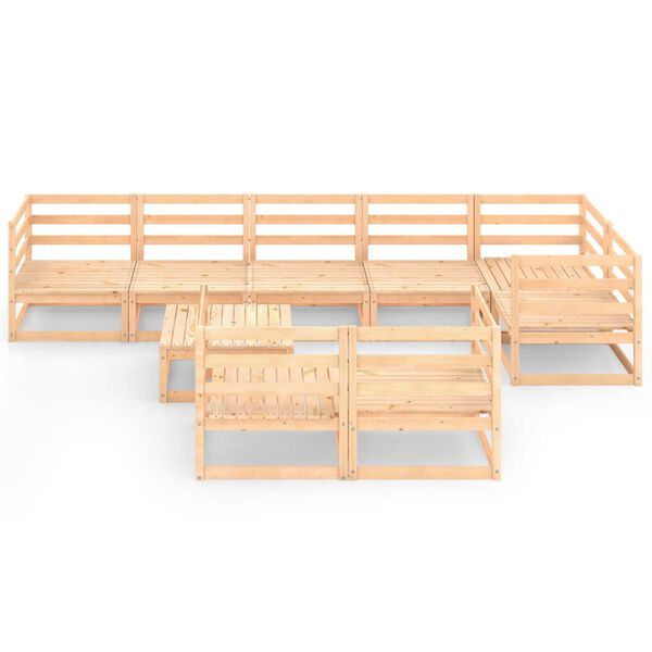 vidaXL 9 részes tömör fenyőfa kerti ülőgarnitúra