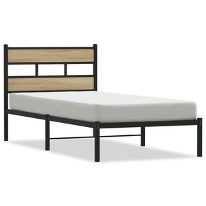 vidaXL sonoma t&ouml;lgy sz&iacute;nű f&eacute;m &aacute;gykeret matrac n&eacute;lk&uuml;l 75 x 190 cm