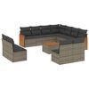 vidaXL 12 r&eacute;szes sz&uuml;rke polyrattan kerti &uuml;lőgarnit&uacute;ra p&aacute;rn&aacute;kkal