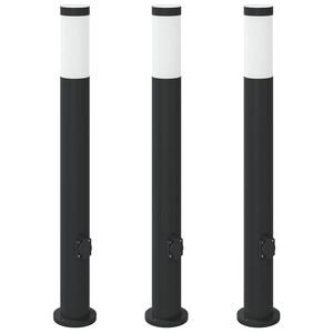 vidaXL 3 db 80 cm rozsdamentes ac&eacute;l oszlopl&aacute;mpa konnektorral IP44