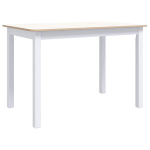 vidaXL feh&eacute;r &eacute;s barna t&ouml;m&ouml;r gumifa &eacute;tkezőasztal 114 x 71 x 75 cm
