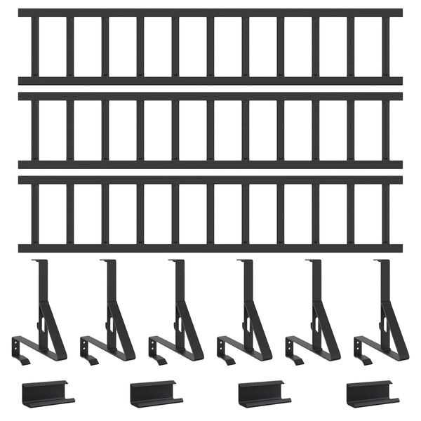 vidaXL Tető havaz&aacute;sv&eacute;dő Fekete 300 x 29,5 x 34,5 cm Ac&eacute;l