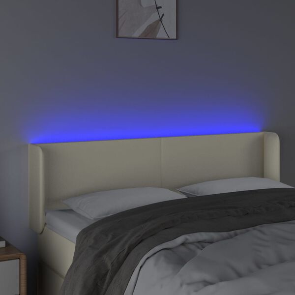 vidaXL kr&eacute;msz&iacute;nű műbőr LED-es fejt&aacute;mla 147 x 16 x 78/88 cm