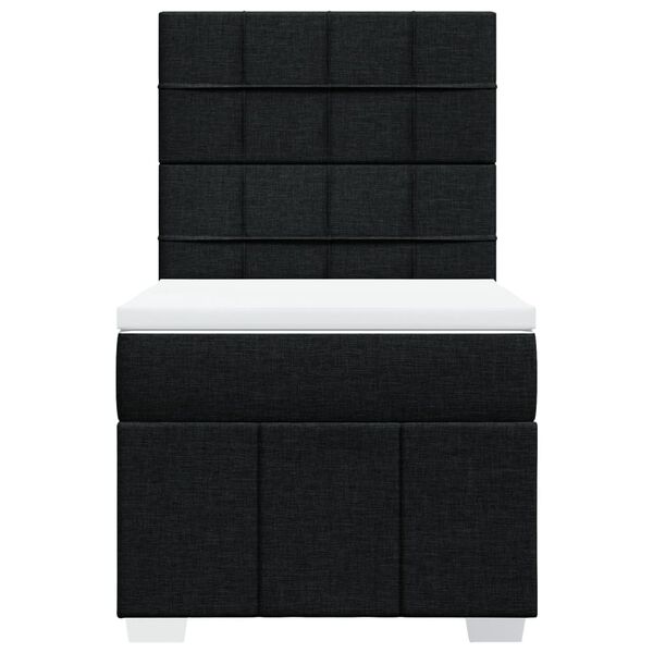 vidaXL fekete sz&ouml;vet rug&oacute;s &aacute;gy matraccal 100 x 200 cm