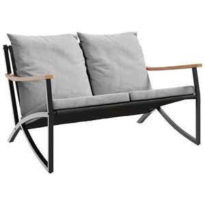 vidaXL fekete ac&eacute;l kerti pad p&aacute;rn&aacute;kkal 120 cm