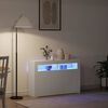 vidaXL Sz&eacute;f LED -es l&aacute;mp&aacute;kkal Feh&eacute;r 116 x 30 x 75 cm Faanyag